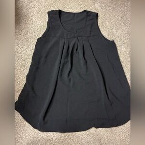 Black Pleated Sleeveless Top